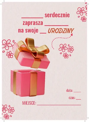 Różowy szablon, dla dziewczynki